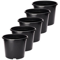 Garronda Blumentopf Kunststoff Pflanztopf rund Kräutertopf Anzuchttöpfe Blumentopf Schwarz