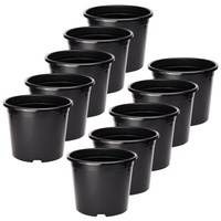 Garronda Blumentopf Kunststoff Pflanztopf rund Kräutertopf Anzuchttöpfe Blumentopf Schwarz