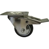 HSI Lenkrolle mit, Feststeller, Eisen, verzinkt, 125mm, 1 STK