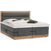 Belanoti Boxspringbett Anthrazit, Echtholz,Eiche, 7-Zonen, 180x200 cm, Schlafzimmer, Betten,