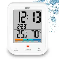 ADE Digitale Badezimmeruhr mit Hygrometer und Thermometer | wasserdicht