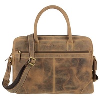 GREENBURRY Vintage Aktentasche Leder 41 cm Laptopfach braun