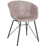 BIZZOTTO Esszimmerstuhl Warhol Kunstleder beige schwarz