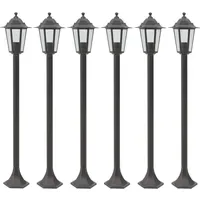 VidaXL Garten-Pollerleuchte Aluminium 110 cm 6 Stk. E27 braun