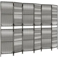 VidaXL Paravent 6-tlg. Grau Poly Rattan