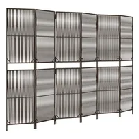 VidaXL Paravent 6-tlg. Braun Poly Rattan
