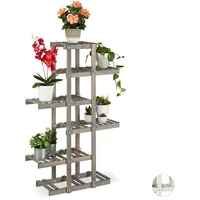 Relaxdays Blumenregal Holz, Blumentreppe 5-stufig, Pflanzenregal Innen, Pflanzentreppe Shabby,