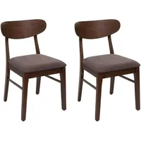 Mendler 2er-Set Esszimmerstuhl HWC-M59, Küchenstuhl Stuhl, Stoff/Textil Massiv-Holz ~