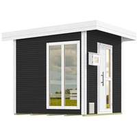 Weka Blockbohlen Saunahaus Kuopio - 45 mm Blockbohlenanthrazit Inkl.