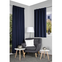 HOME WOHNIDEEN Thermoschal ESKAMIO blickdicht, Leinenstruktur, Multifunktionsband, Farbe:blau, Größe:160