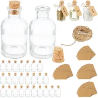 Relaxdays Dekogläser 30er Set, Glasflaschen mit Korken, 60 ml,