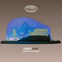 Weigla LED Dekolicht "Matterhorn, Holz & Acrylglas, BLAU-GRAU-WEIẞ, Made