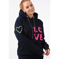 Zwilling Kapuzensweatshirt mit gesticktem Neon Herz am Ärmel und