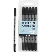 Creativ Company Creativ Company, Textilmarker Schwarz, 6 Stück, Strichbreite