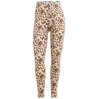 Adidas Damen Essentials 3-Stripes Animal Print Leggings, Magic beige/mesa/Shadow