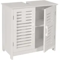 Mendler Waschbeckenunterschrank HWC-B41, Badezimmer Unterschrank Badschrank mit Staufach, Bambus