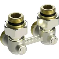 Danfoss Hahnblock RLV-KB f. Zweirohranl., R 1/2", Eckform, vernickelt