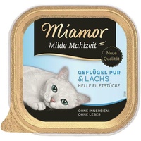 Miamor Milde Mahlzeit Geflügel & Lachs 32 x 100