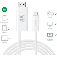 4smarts USB-C auf HDMI Kabel PD 2m, weiß
