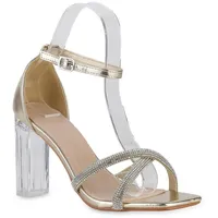 VAN HILL Damen Riemchensandaletten in Gold