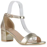 VAN HILL Damen Klassische Sandaletten in Gold