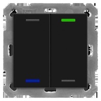 MDT KNX Taster Light 55 2-fach RGBW, schwarz matt