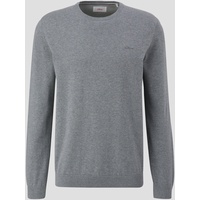 S.Oliver Strickpullover Logo-Stickerei, Herren, GREY, XXL
