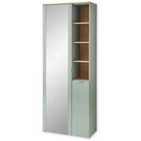 Stella Trading BARI Garderobenschrank mit Spiegel in Schilfgrün, Artisan