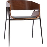 Miliboo Design-Stuhl schwarz mit dunklem Holz WESS