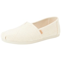 TOMS Alpargata Cloudbound Flacher Slipper, Natürliche, ungefärbte Metallic-Leinenstreifen, 38
