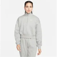 Nike DQ5767-063 W NSW PHNX FLC QZ Crop Sweatshirt