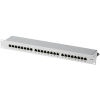 Helos Patchfeld Cat 6A 19" 1HE 24 Port lichtgrau