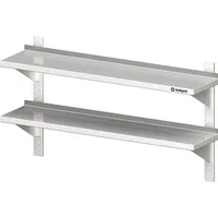 Stalgast Doppel-Wandbord mit Konsolen, und Wandschienen, 800x300x660 mm, höhenverstellbar,