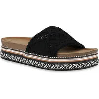 VAN HILL Damen Pantoletten Plateau Ethno Look Trendy Schuhe