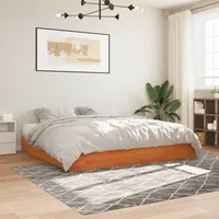 VidaXL Massivholzbett ohne Matratze Wachsbraun 180x200 Kiefernholz