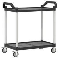 VidaXL Rollwagen mit 2 Etagen Schwarz 99x50x97 cm Aluminium