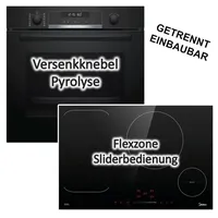 Bosch HERDSET Bosch Einbau-Backofen pyrolyse + Midea Flex-Induktionskochfeld TouchSelect
