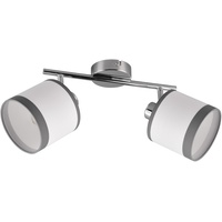 Trio Reality Leuchten Spotbalken Davos R81552006 Chrom, Schirme Stoff