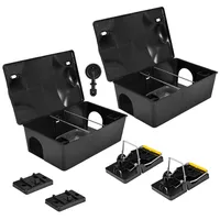 Petigi 2X Köderstation Ratten Set Köderbox Box Garten Mausfalle