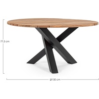 BIZZOTTO Brandon Gartentisch Ø 150 x 77,5 cm Schwarz/Grau