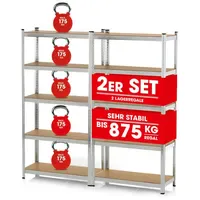 EasyMaxx Schwerlastregal 2er-Set Stahl 180 x 90 x 40