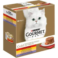Purina Gourmet Gold Raffiniertes Ragout Katzenfutter nass Sorten-Mix 12