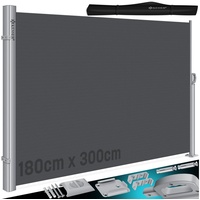 Kesser Seitenmarkise 180 x 300 cm grau Polyester