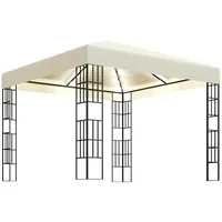 VidaXL Pavillon mit LED-Lichterkette 3x3 m Cremeweiß