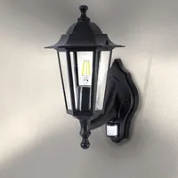 Ledvion Classic Vela, Klassische Außenlampe Mit Sensor, Schwarz, E27