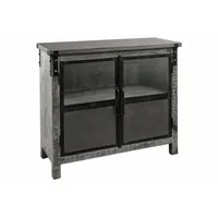 MASSIVMOEBEL24.DE Sideboard Mango 100x40x90 grau lackiert HEAVY INDUSTRY #127)