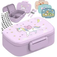Bearfoot Brotdose Kinder BPA-frei – Lunchbox/Bento Box mit Fächern,
