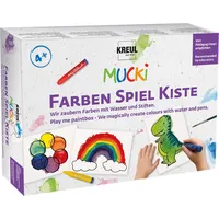 Kreul Mucki FarbenSpielKiste Malset 6 Aquarellmalstifte 1 Pinsel 10