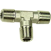 Riegler T-Stück, außen/außen/außen, R 1/4, SW 13, Messing vernickelt