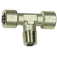 Riegler T-Stück, innen/außen/innen, G/R 1, SW 30, Messing vernickelt